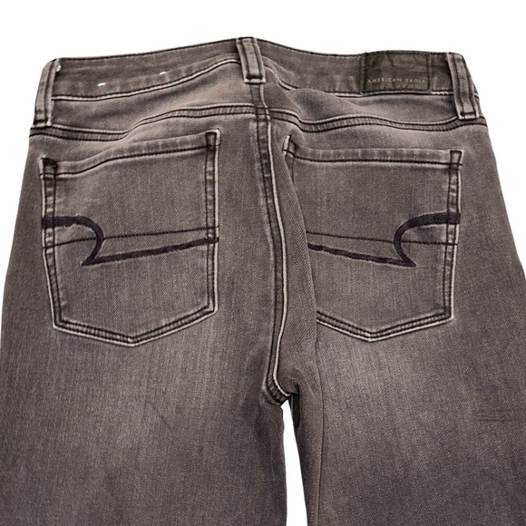 American Eagle Outfitters Hi-Rise Jegging Super Stretch Charcoal Jeans 0 Long - Picture 4 of 13